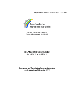 Bilancio al 31.12.2013 - Fondazione Housing Sociale