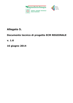 Flussi informativi. Documento tecnico di progetto ECM regionale