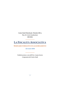 RELAZIONE fiscalità associativa