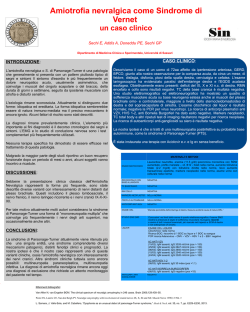 Amiotrofia nevralgica come Sindrome di Vernet un caso clinico