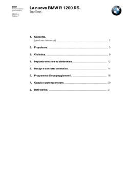 La nuova BMW R 1200 RS. Indice.