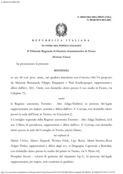 ha pronunciato la presente ex art. 60 cod. proc. amm., nel giudizio