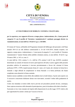 Avviso Mobilit&agrave; Istruttore Amm Completo