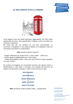 LA MIA NUOVA VITA A LONDRA