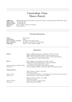 Download CV - SISSA People Personal Home Pages