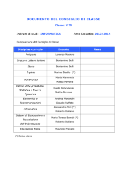 5IB Documento del 15 maggio - ITI Francesco Severi di Padova