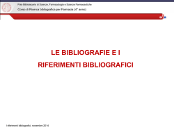 LE BIBLIOGRAFIE E I RIFERIMENTI BIBLIOGRAFICI