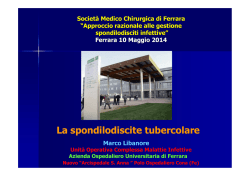Spondilodiscite tubercolare - Azienda Ospedaliero