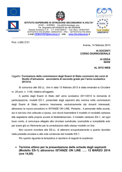 Formazione delle Commissioni degli Esami di Stato.