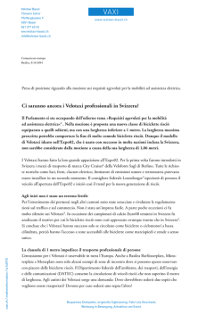 Ci saranno ancora i Velotaxi professionali in