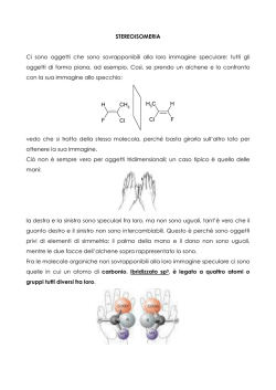 STEREOISOMERIA Ci sono oggetti che sono sovrapponibili alla