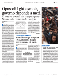 Opuscoli Lgbt a scuola - Chiesa Cattolica Italiana