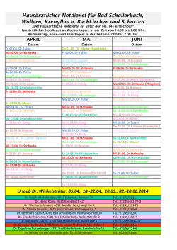 Haus&auml;rztlicher Notdienst f&uuml;r Bad Schallerbach, Wallern, Krenglbach