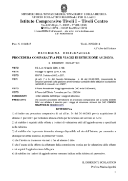 Determina D.S. ed invito alle ditte - IC Tivoli I