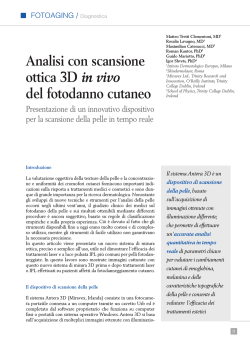Analisi con scansione ottica 3D in vivo del fotodanno cutaneo