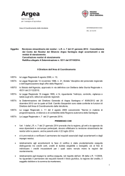 1 Oggetto: Revisione straordinaria dei residui