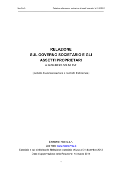 NICE - Relazione CG 2014 - Investor Relations