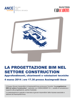 LA PROGETTAZIONE BIM NEL SETTORE