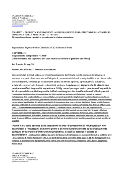 Emendamenti Regolamento Tari Cna - Trani Viva il portale di Trani