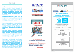 Brochure corsi residenziali IPASVI BAT: Governo clinico