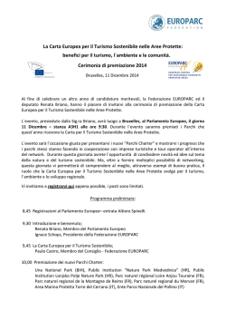 La Carta Europea per il Turismo Sostenibile nelle Aree