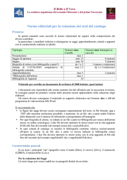Norme editoriali per la redazione dei testi del
