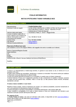 Privati Mutuo Ipo casa Tasso variabile BCE