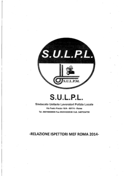 -RELAZIONE ISPETTORI MEF ROMA 2014