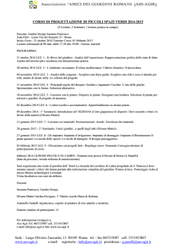 Associazione &ldquo;AMICI DEI GIARDINI ROMANI (ASS-AGIR)