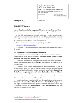 n. 8/EL - Rilevazione del corpo elettorale al blocco liste. Attivazione