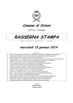 RASSEGNA STAMPA - Comune di Ostuni