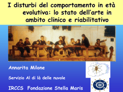 I disturbi del comportamento in et&agrave; evolutiva