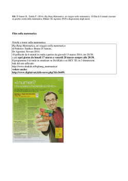 Film sulla matematica Giochi e storie sulla matematica Big Bang