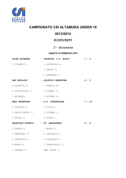 1&ordf; Giornata RISULTATI