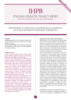 osteoporosi: la sfida della gestione della cronicit&agrave; alla luce dei