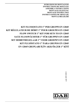 kit flussostato 1&rdquo; per gruppi en 12845 kit r&eacute;gulateur