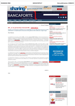 NPL, al via partnership triennale BNL &ndash; Italfondiario