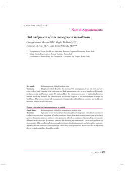 Past and present of risk management in healthcare Note