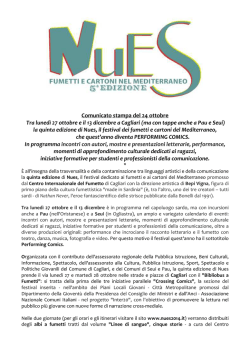 Comunicato stampa del 24 ottobre Tra luned&igrave; 27