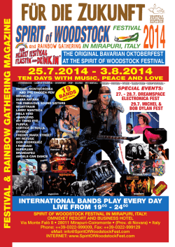2014 Download PDF - Spirit of Woodstock Festival in Mirapuri, Italy