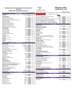 PRIVATE CLIENT PORTFOLIO LIST