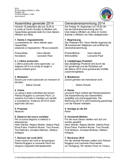 Assemblea Generale / Generalversammlung