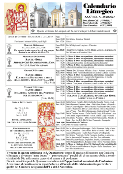 Calendario Liturgico - Il Portale di fagnano