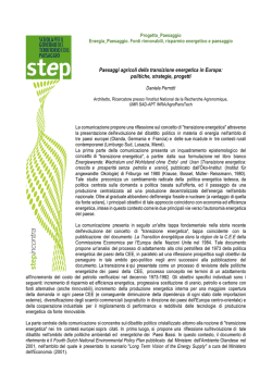 Paesaggi agricoli della transizione energetica in Europa: politiche