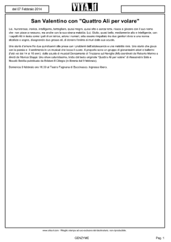 San Valentino con "Quattro Ali per volare"