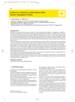 Listeria e listeriosi nella filiera latte: breve rassegna