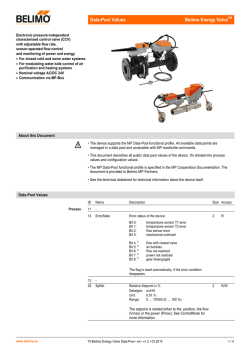 Data-Pool Values Belimo Energy Valve