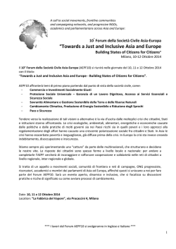 Summary Programme - Centro Internazionale Crocevia