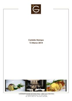 Scarica in pdf la cartella stampa del G Ristorante Italiano