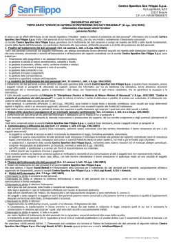 Informativa clienti e fornitori